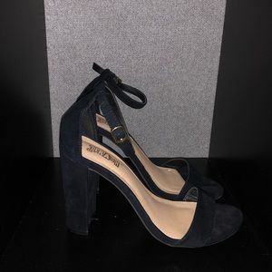 Black Ankle Strap Heeled Sandal
